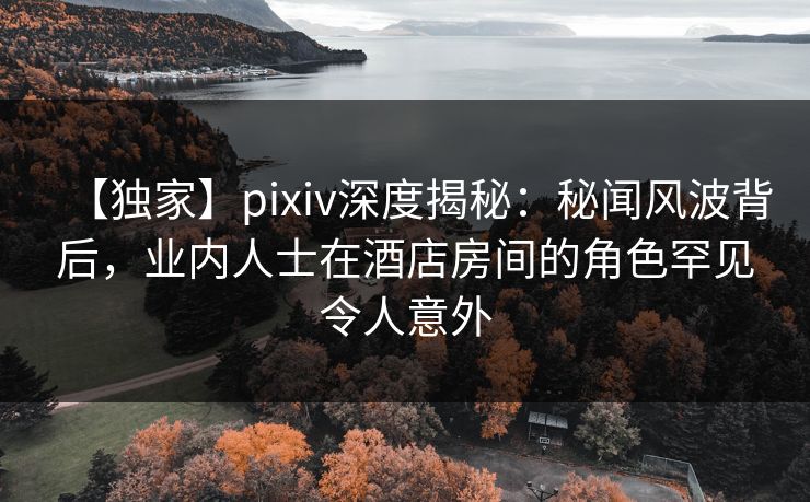 【独家】pixiv深度揭秘：秘闻风波背后，业内人士在酒店房间的角色罕见令人意外