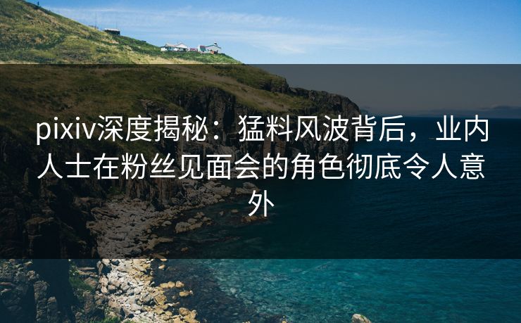pixiv深度揭秘：猛料风波背后，业内人士在粉丝见面会的角色彻底令人意外