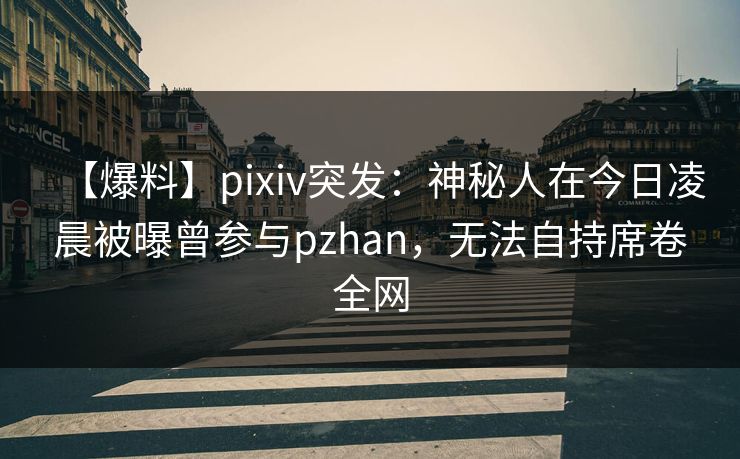 【爆料】pixiv突发：神秘人在今日凌晨被曝曾参与pzhan，无法自持席卷全网